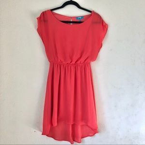 Coral High Low dress